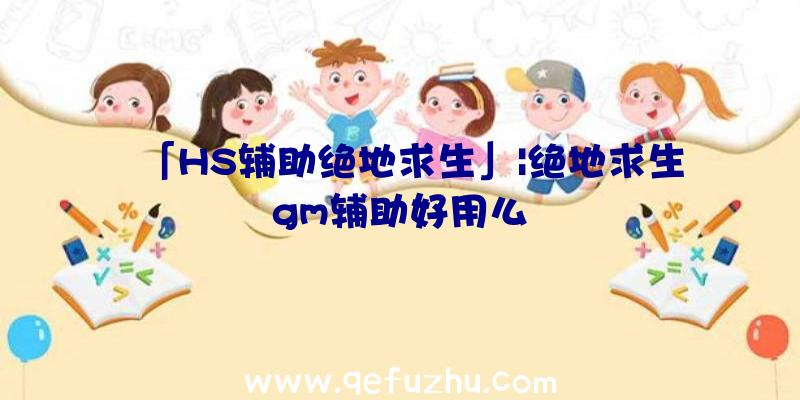 「HS辅助绝地求生」|绝地求生gm辅助好用么